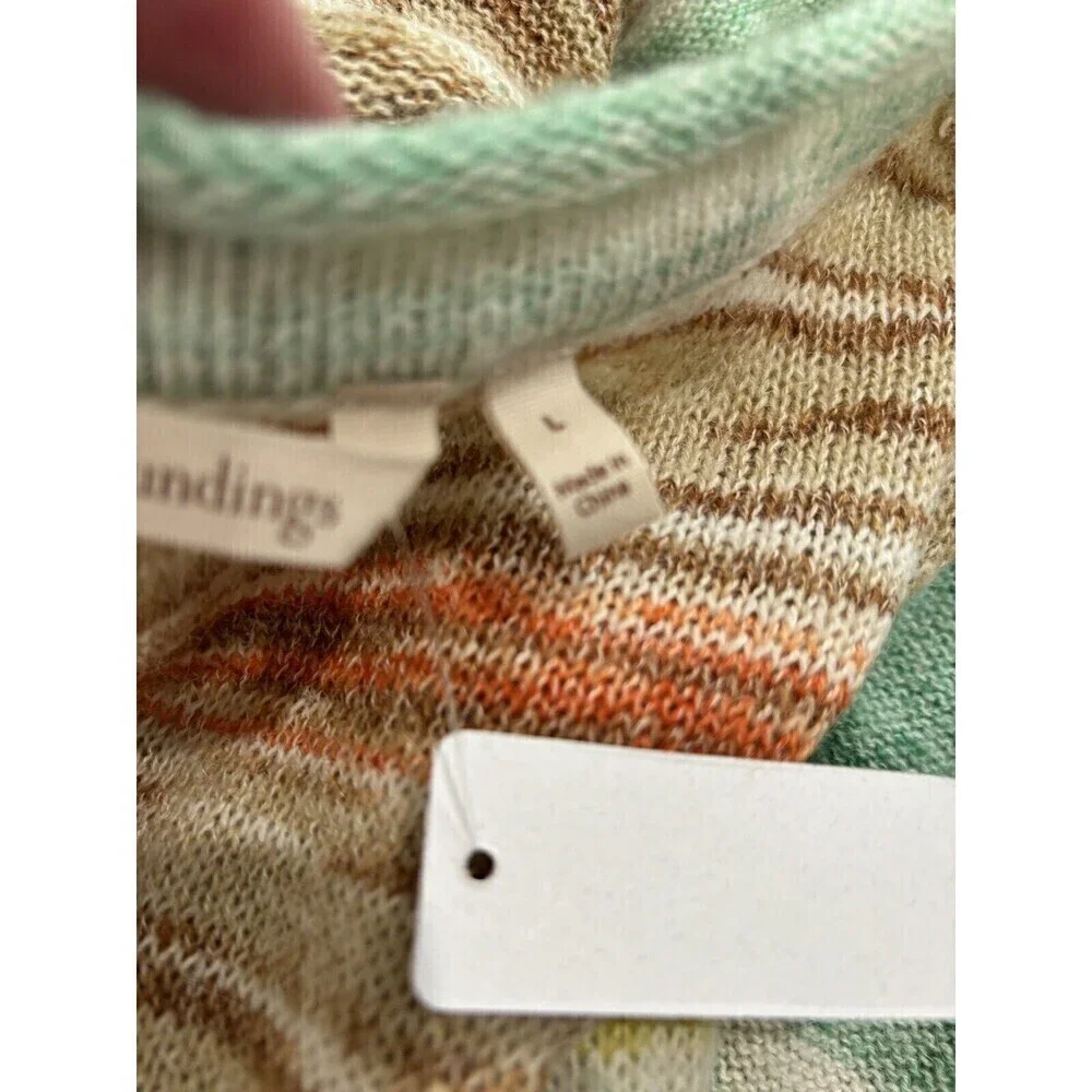 Soft Surroundings Women's Size L Open Front Long Duster Cardigan Juniper Sweater
